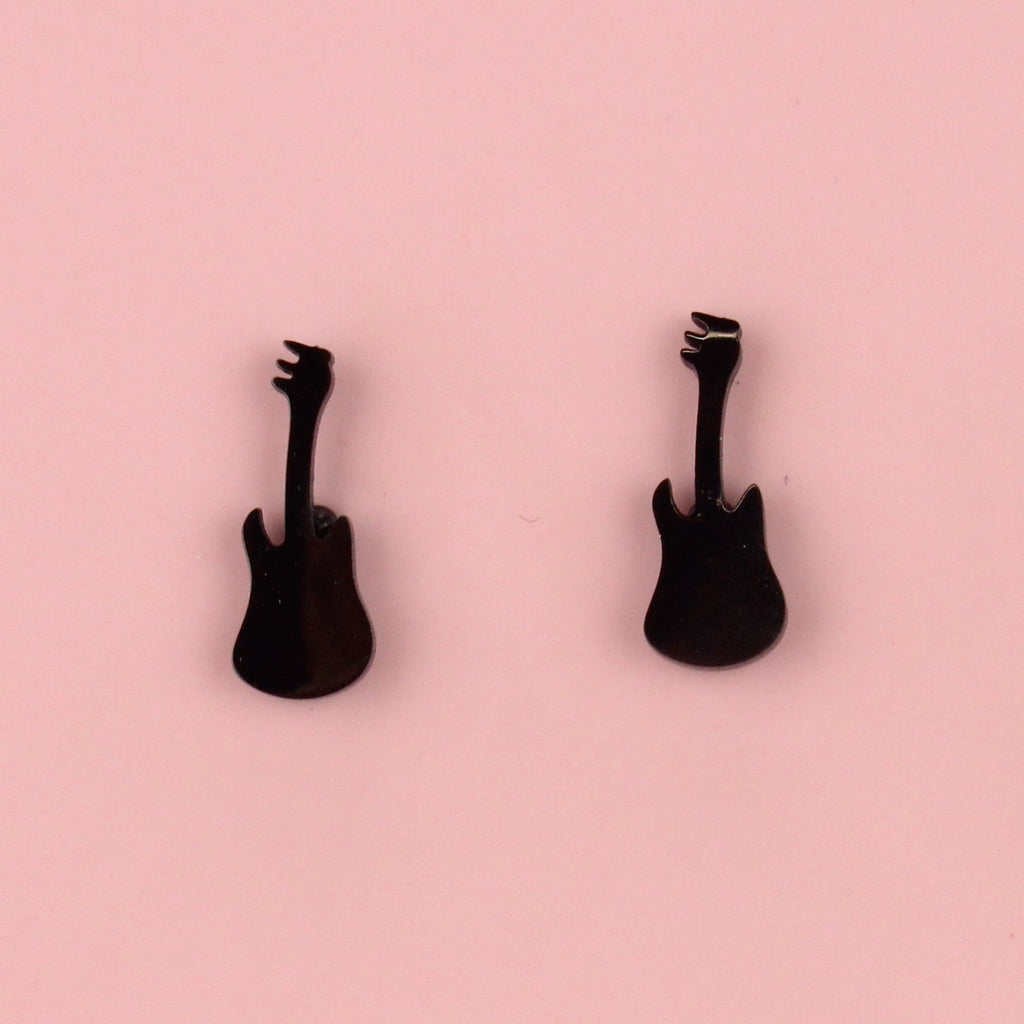 We Rock Stud Earrings (Black)