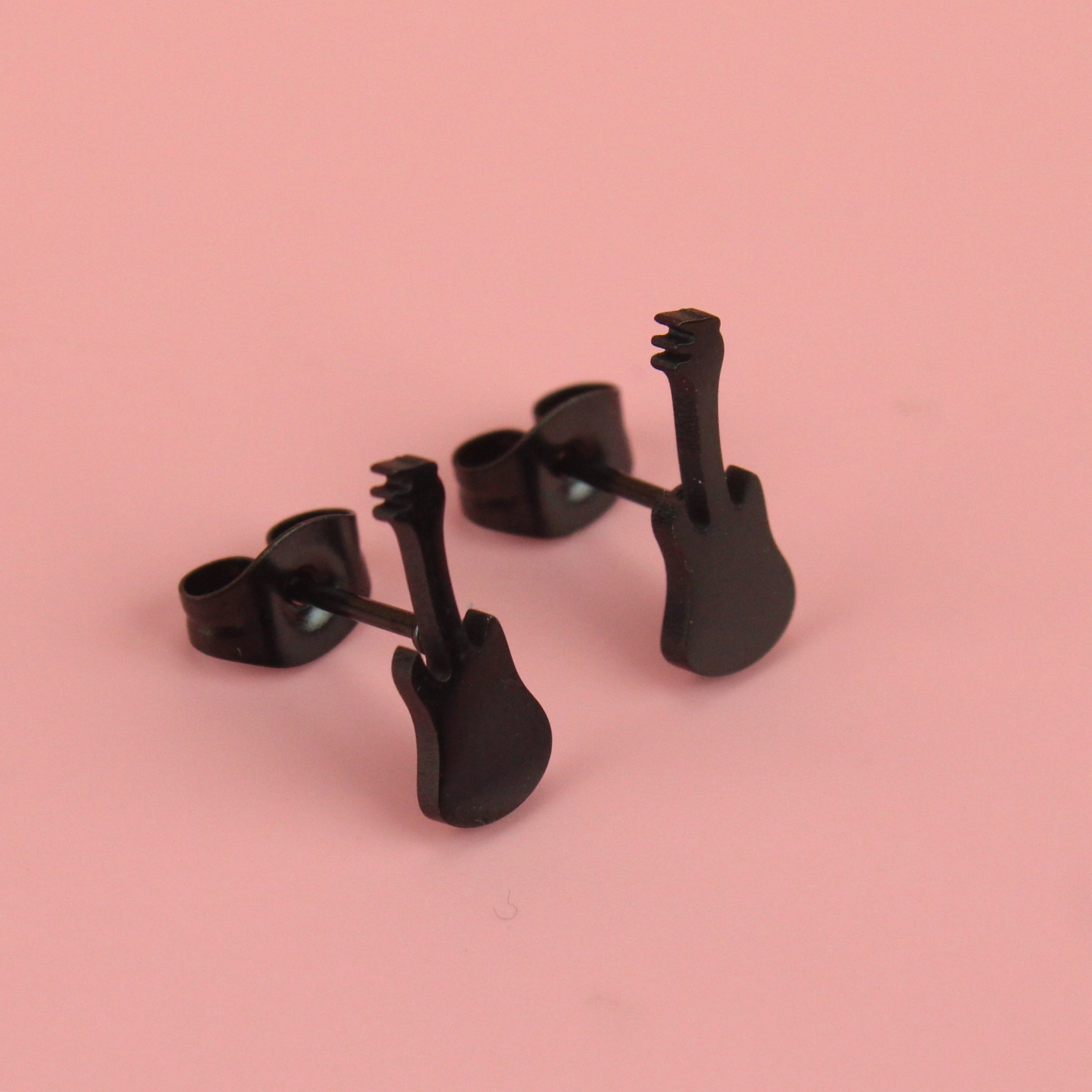 We Rock Stud Earrings (Black)