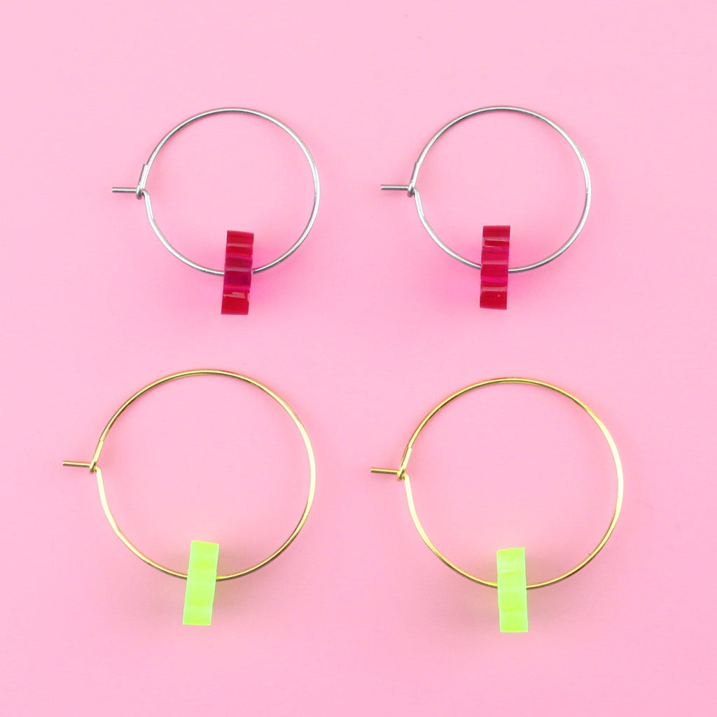 Twister Flower Power Hoop Earring Set