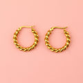 Twist and Shout Hoop Earrings (Gold Plated)