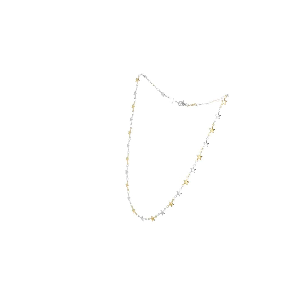 Two Toned Star Chain Necklace