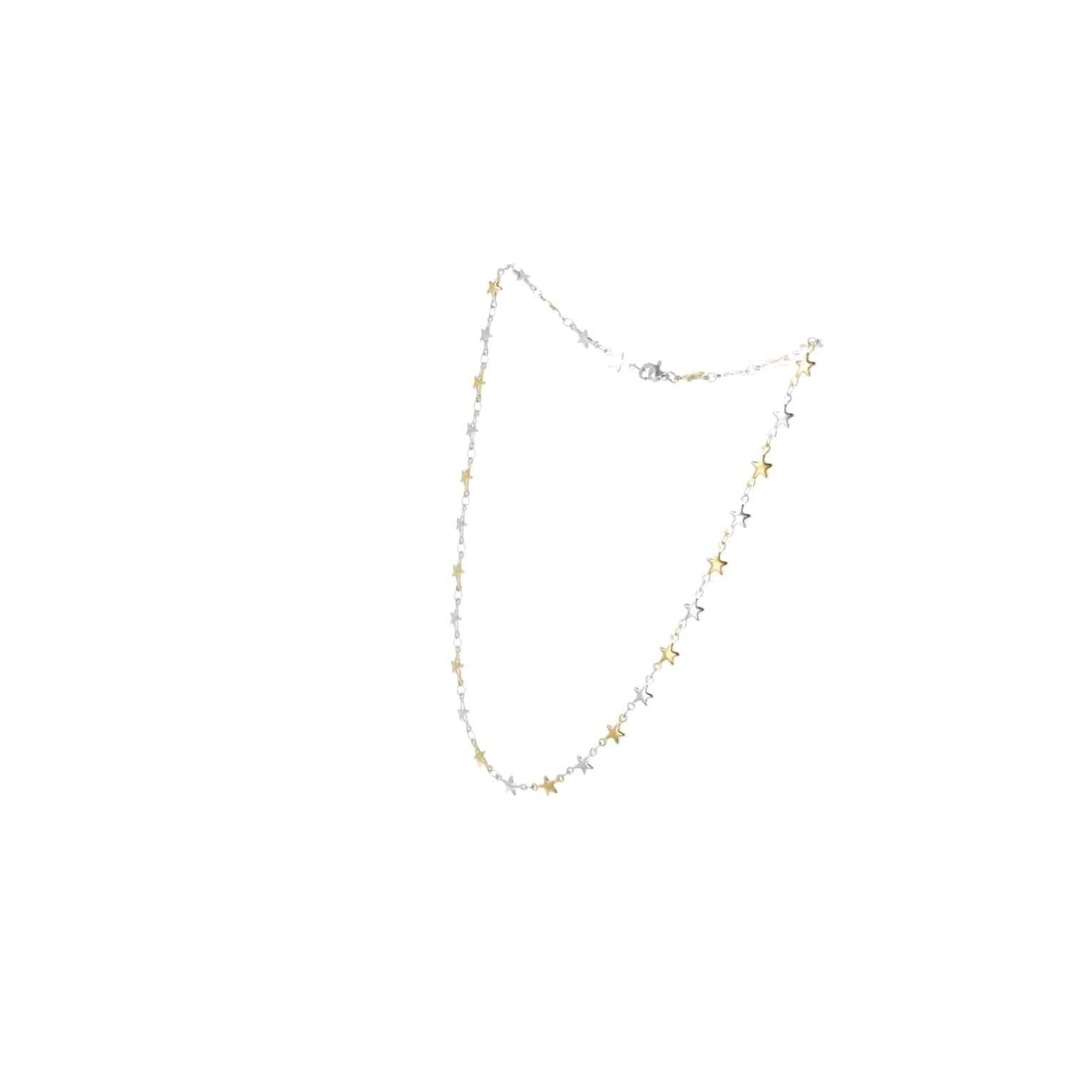 Two Toned Star Chain Necklace