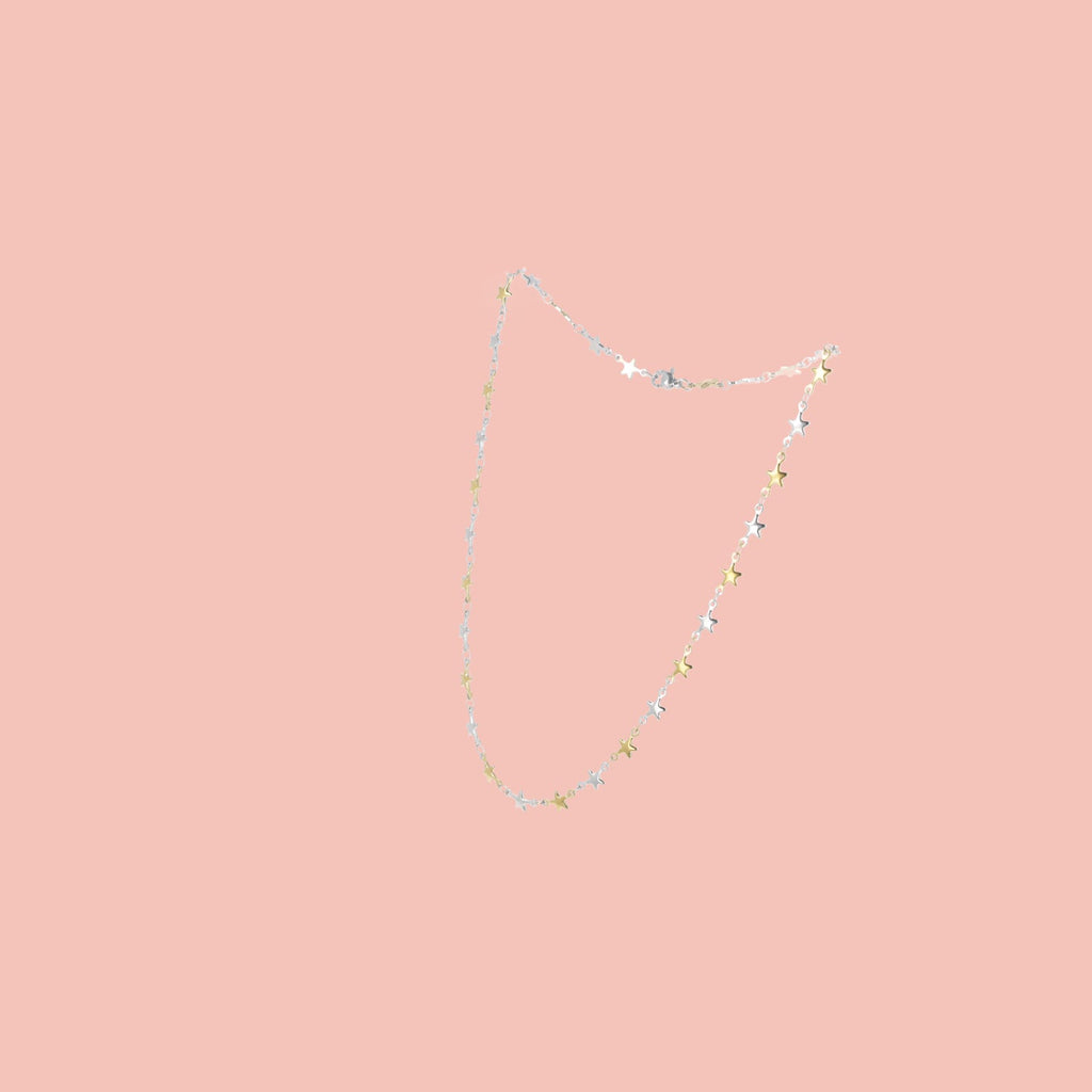 Two Toned Star Chain Necklace