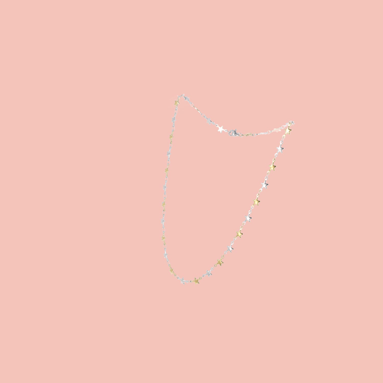 Two Toned Star Chain Necklace