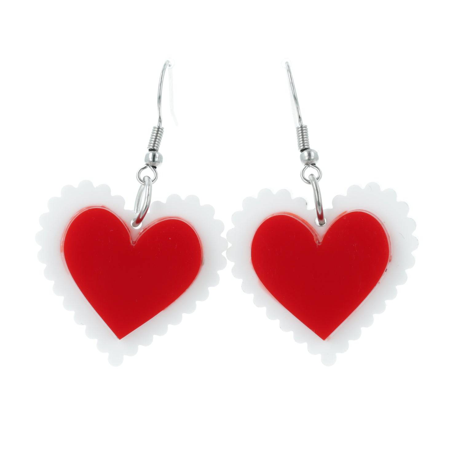 Uncle Fester Heart Apron Earrings