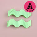 Wavy Green Marble Hair Clips