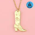 Working 9-5 Gold Cowgirl Boot Necklace