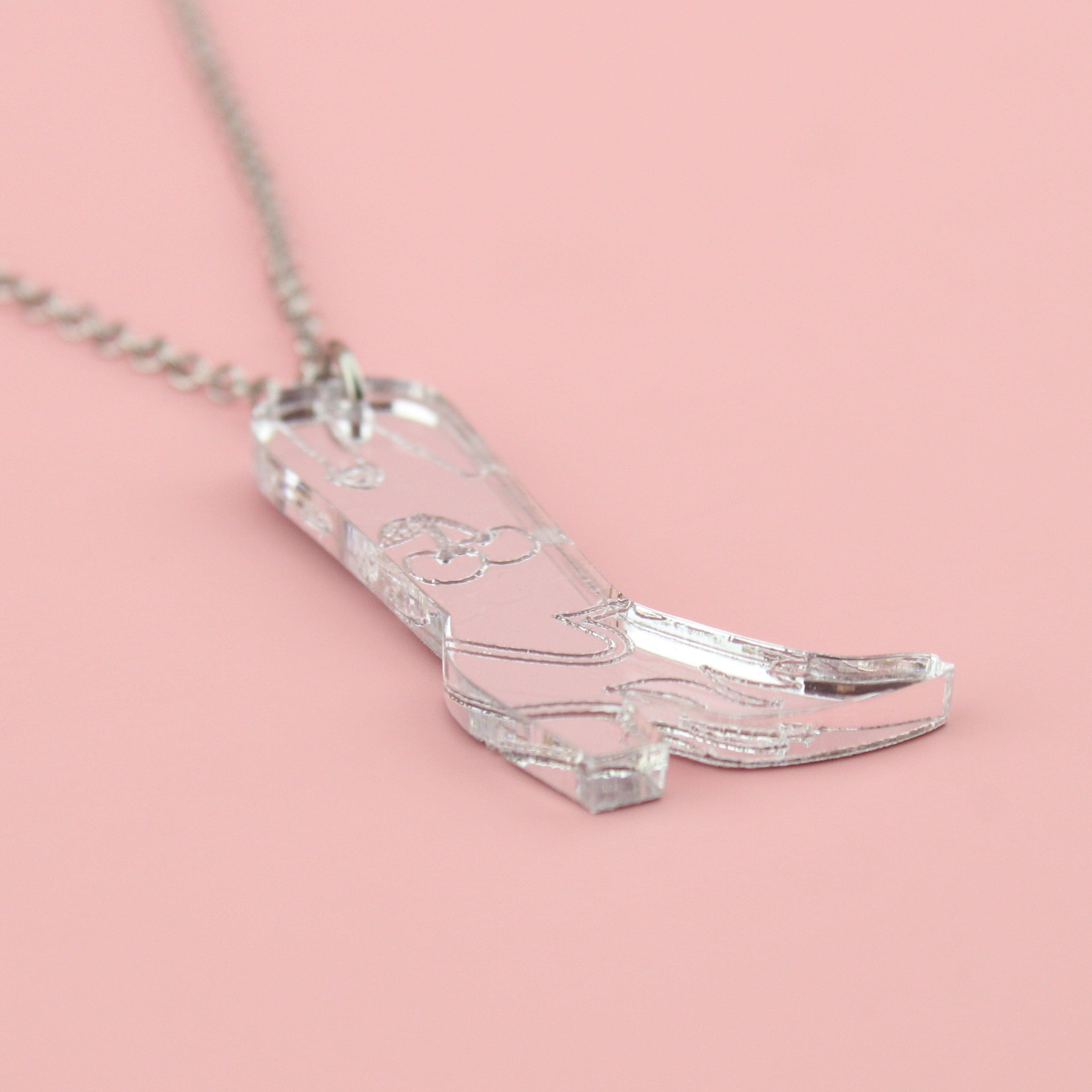Working 9-5 Silver Cowgirl Boot Necklace