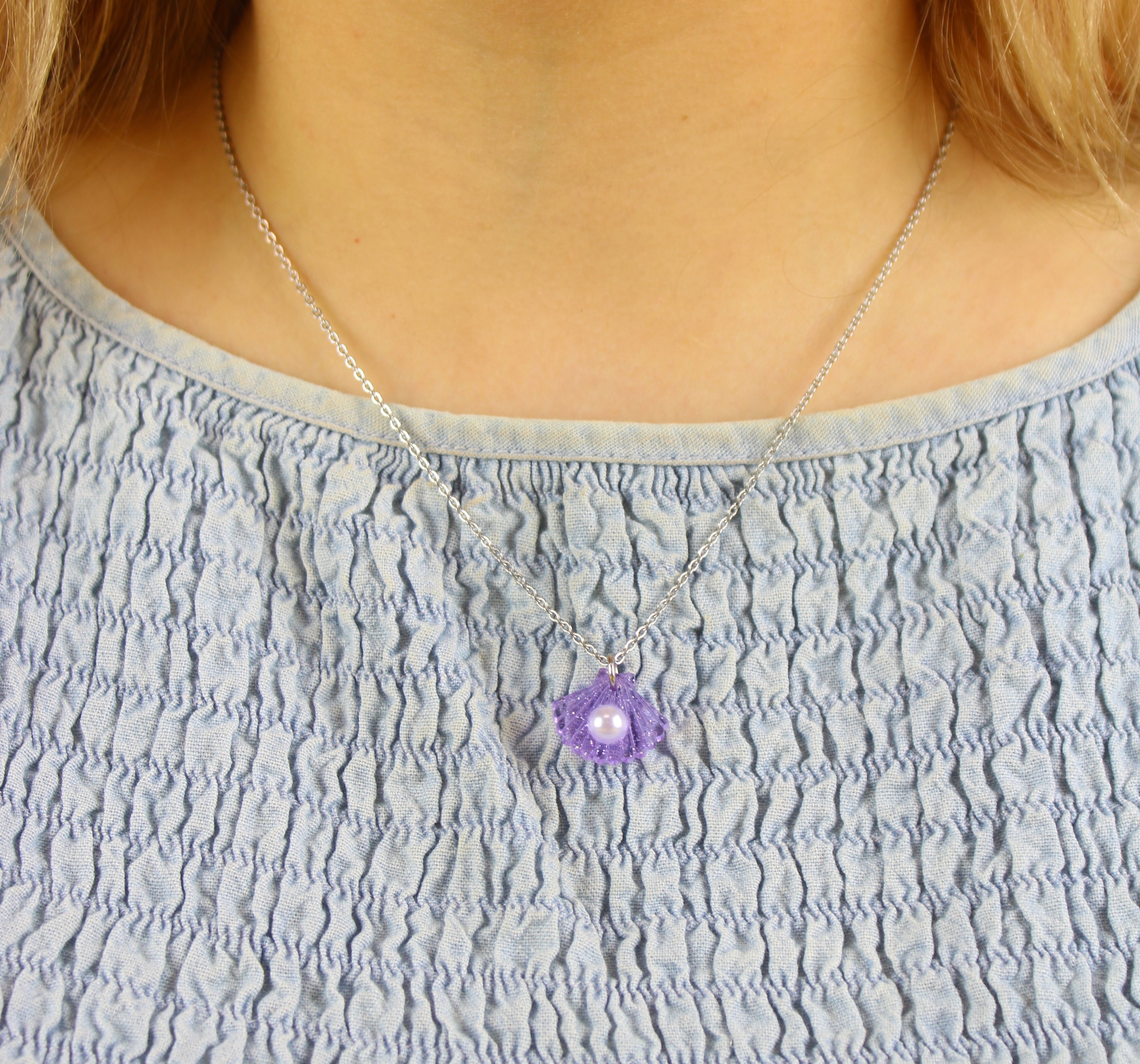 What The Shelly Necklace - Purple