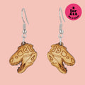 Wooden T-Rex Skull Earrings